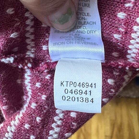 J.Jill Women’s Red & White Embroidered Long Sleeve Cotton Blend Top XL - Picture 7 of 7